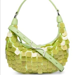 STAUD Mini Sasha Bag in Pistachio Payette